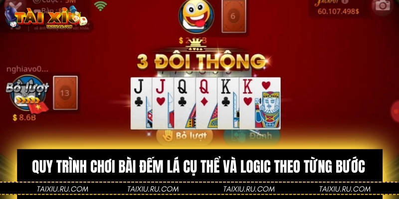 Quy trình chơi bài đếm lá cụ thể và logic theo từng bước